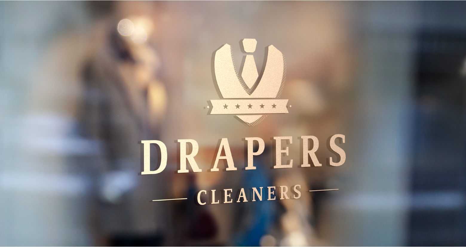 Drapers logo on glass door