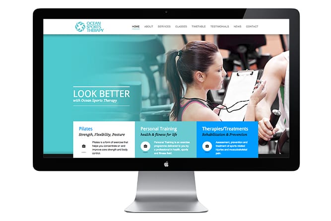 Ocean Sports Therapy Website on mac