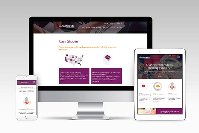 Pharmasol website design on multiple platforms