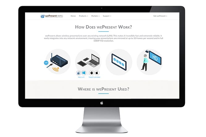 wePresent Website open on mac