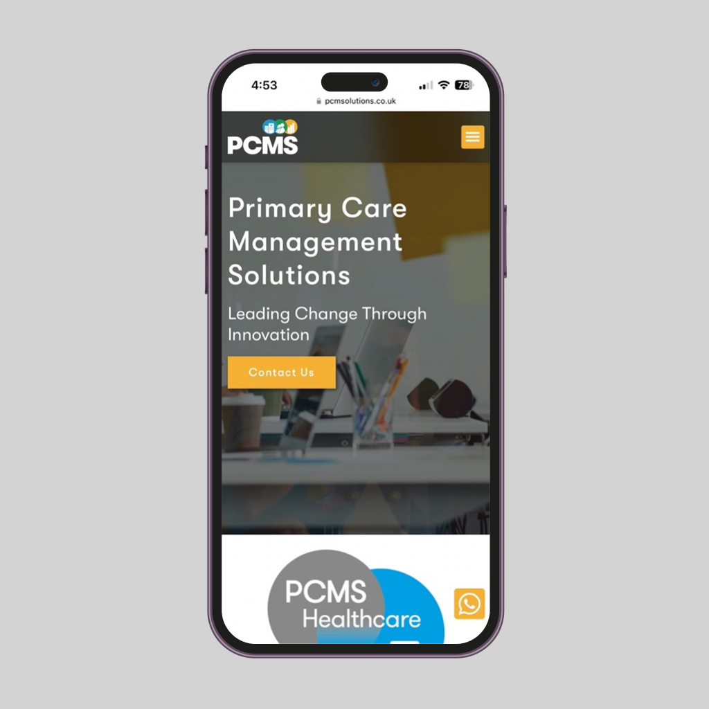PCMS healthcare website design